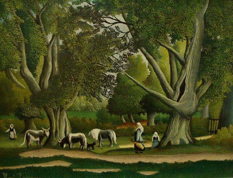 Henri Rousseau Landscape with Milkmaids oil painting picture